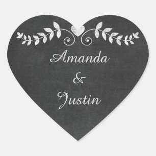 Adesivo Coração Envelope personalizado casamento do coração do