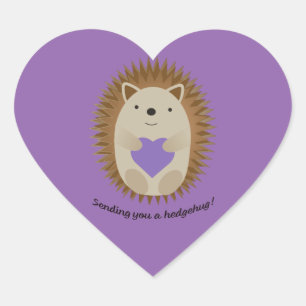 Adesivo Coração Enviando-lhe um Hedgehog Hedgehog