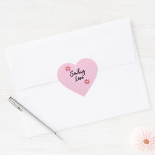 Adesivo Coração Enviando Palitos De Coração Rosa Com Amor