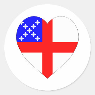 Adesivo Coração episcopal da bandeira