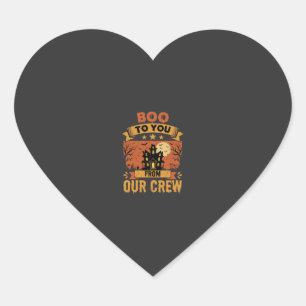 Adesivo Coração Equipe de Casa Assombrada de Boo To You no Hallowe