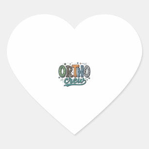 Adesivo Coração Equipe Orto Vintage Equipe Odontológica Vetor Desi
