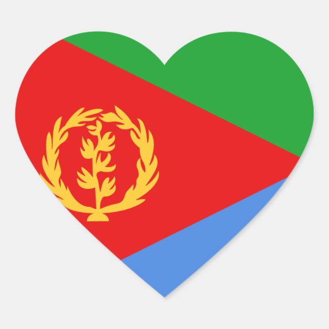 Adesivo Coração Eritreia Flag Heart Sticker (Frente)
