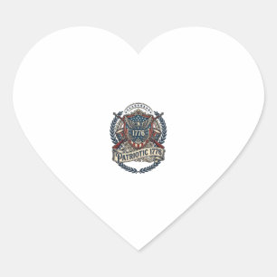 Adesivo Coração Escudo de Batalha Patriótico 1776 Símbolo Inspirad