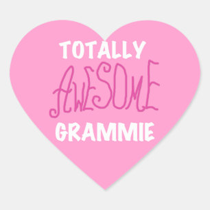 Adesivo Coração Espantoso Grammie T-shirts Rosa, Presentes