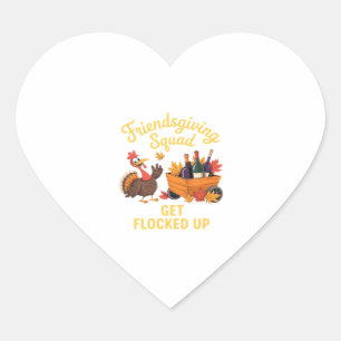 Adesivo Coração Esquadrão do Friendsgiving Fica Empavonado Camiset