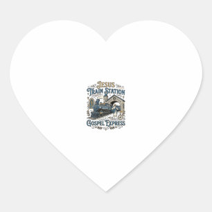 Adesivo Coração Estação de Trem de Jesus Gospel Express Estação de