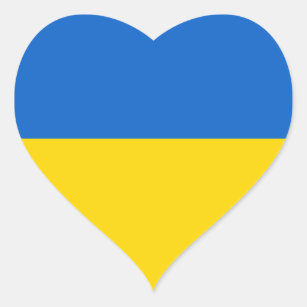 Adesivo Coração Estado ucraniano de bandeira do Coração Sticker