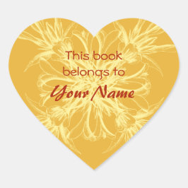 Adesivo Coração Este Livro Pertence A Vinhetas De Flor