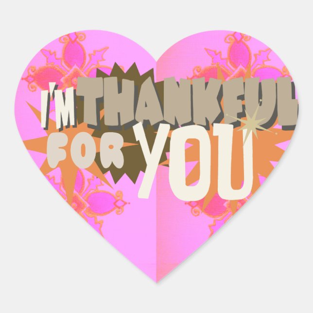 Adesivo Coração Estou grato por você: Uma expressão sincera (Frente)