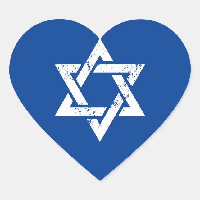 Adesivo Coração Estrela Branca Grunge de David (Frente)