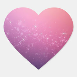 Adesivo Coração Estrelas No Espaço Rosa