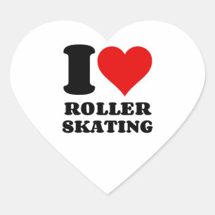 ADESIVO CORAÇÃO EU ADORO O ROLLER SKATING