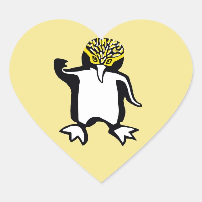 Adesivo Coração Eu adoro PINGUINS - Vida Selvagem - Natureza - Ama (Frente)