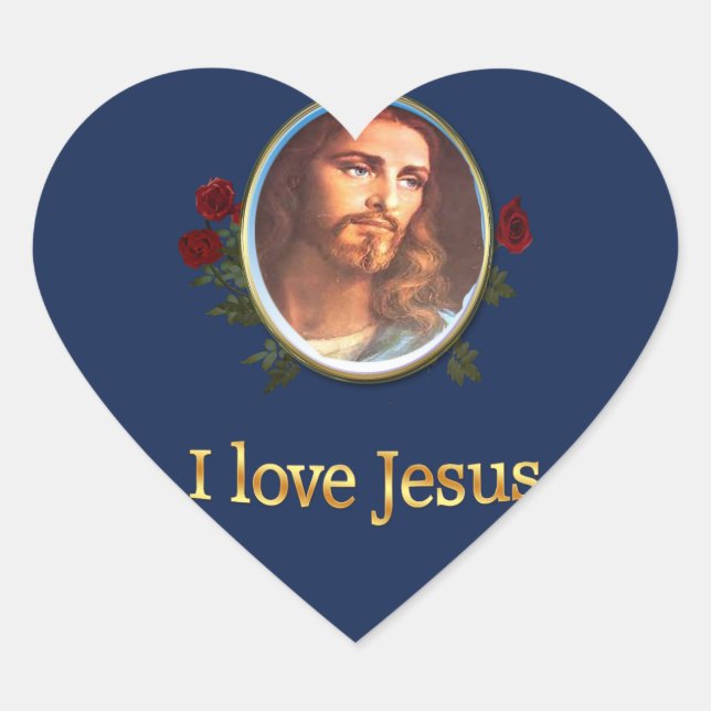 Adesivo Coração Eu adoro presentes de Jesus (Frente)