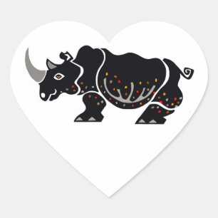 Adesivo Coração Eu adoro RHINOS - Vida Selvagem - Natureza - Ameaç