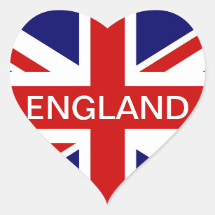 Adesivo Coração Eu amo a bandeira britânica do jaque de união das