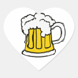 Adesivo Coração Eu amo a CERVEJA! Pinta Frothy da fermentação