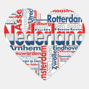 Adesivo Coração "Eu amo a Holanda"