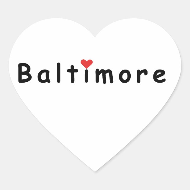 Adesivo Coração Eu amo Baltimore (Frente)
