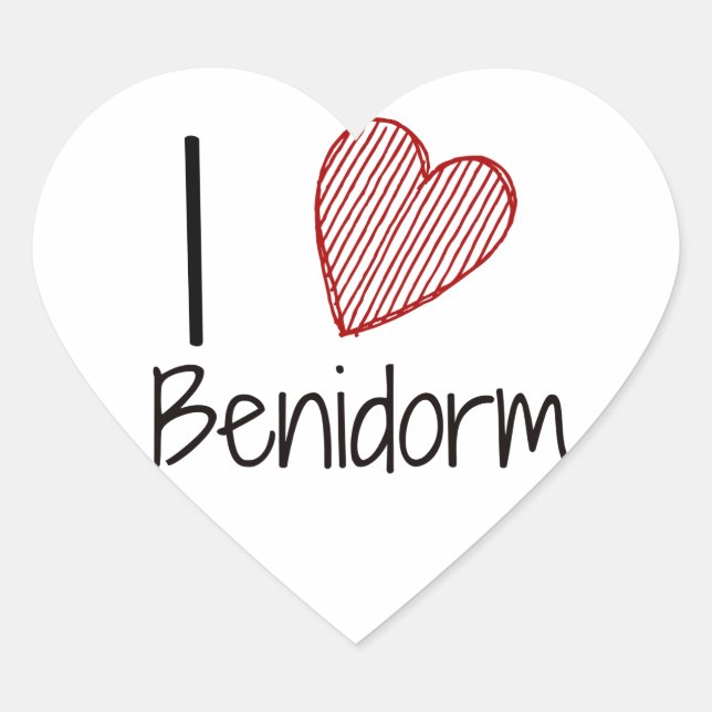 Adesivo Coração Eu Amo Benidorm (Frente)