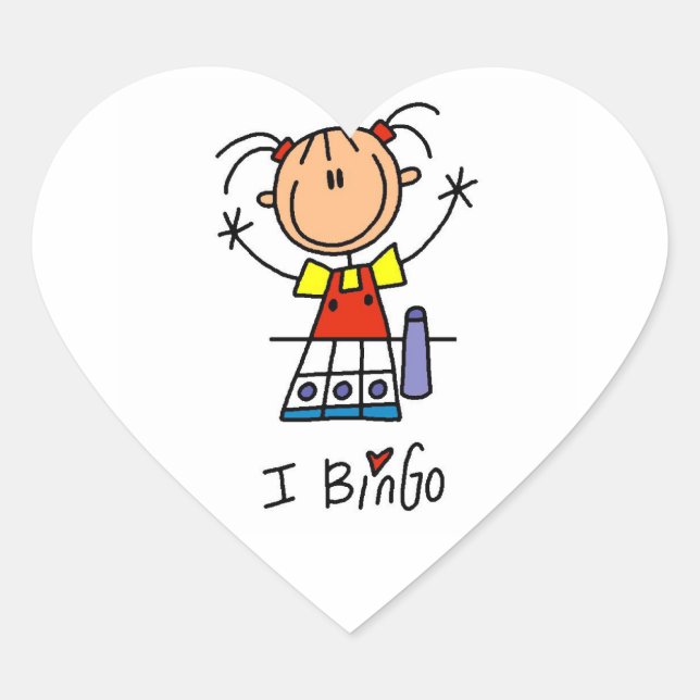 Adesivo Coração Eu Amo Bingo (Frente)