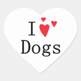 Adesivo Coração Eu Amo Cães