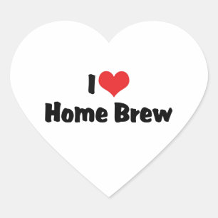 Adesivo Coração Eu Amo Cerveja Caseira I Love Heart - Amante de Ce