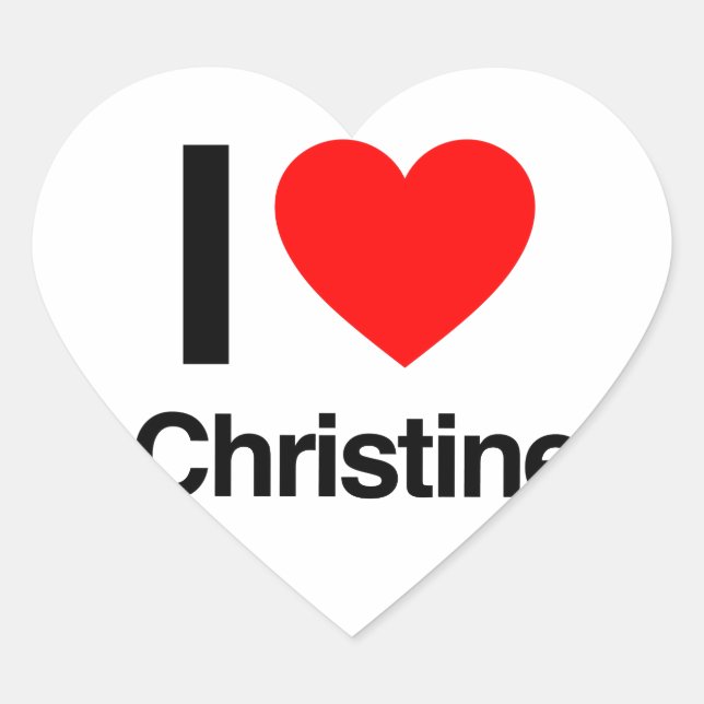 Adesivo Coração eu amo christine (Frente)
