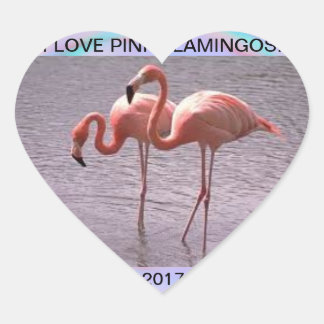 ADESIVO CORAÇÃO EU AMO FLAMINGOS 2017