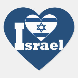 Adesivo Coração Eu amo Israel