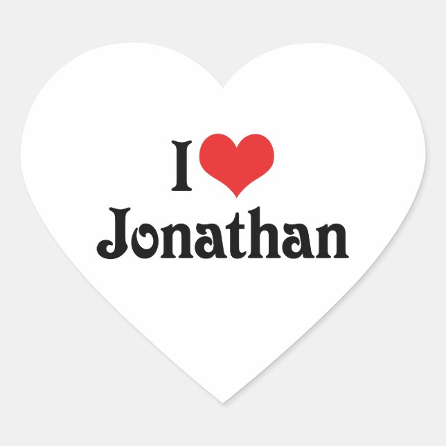 Adesivo Coração Eu Amo Jonathan (Frente)