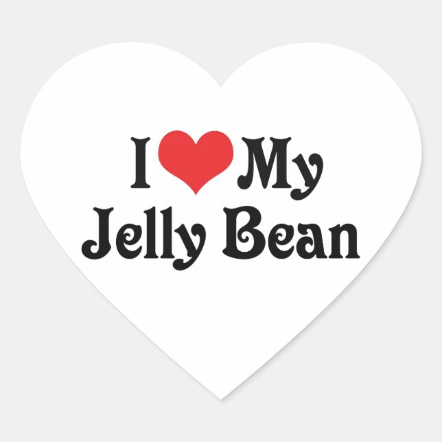 Adesivo Coração Eu Amo Meu Jelly Bean (Frente)