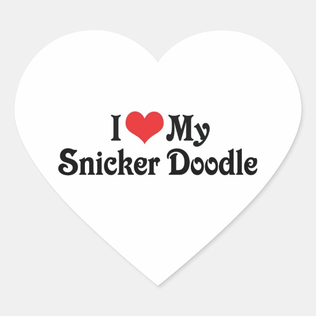 Adesivo Coração Eu Amo Meu Snicker Doodle (Frente)