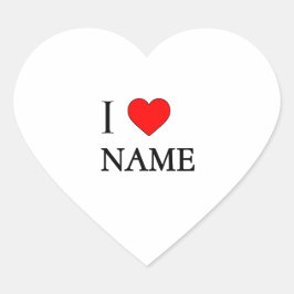 Adesivo Coração Eu amo nome (personalizável)