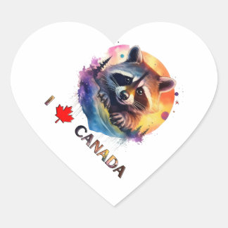 Adesivo Coração Eu amo o Canadá