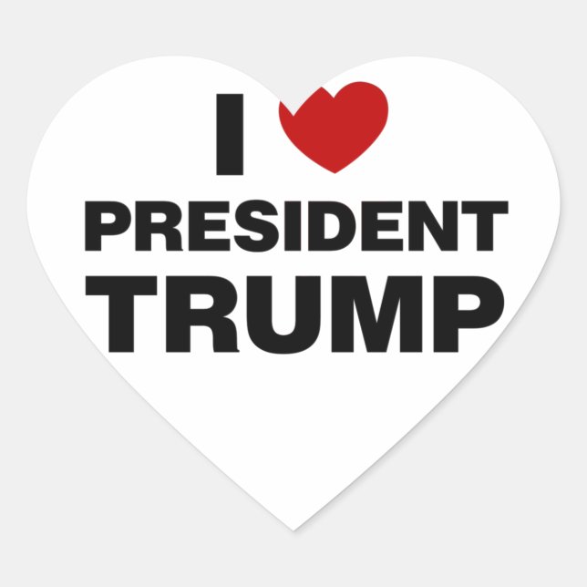 Adesivo Coração Eu Amo o Presidente Trump Heart (Frente)