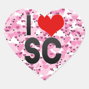 Adesivo Coração Eu amo o SC