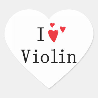 Adesivo Coração Eu amo o violino
