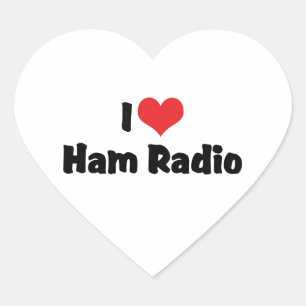 Adesivo Coração Eu Amo Rádio Amador - Amante de Rádio Amador