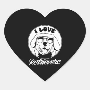 Adesivo Coração Eu Amo Retrievers Pet Dog Retriever Sayings