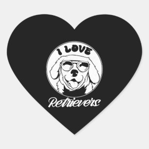 Adesivo Coração Eu Amo Retrievers Pet Dog Retriever Sayings