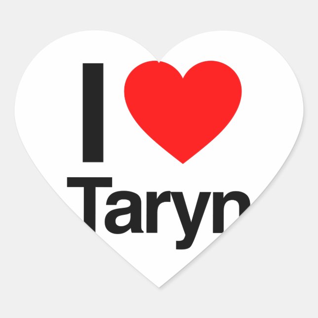 Adesivo Coração eu amo taryn (Frente)