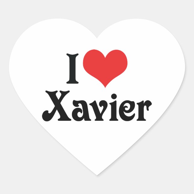 Adesivo Coração Eu Amo Xavier (Frente)