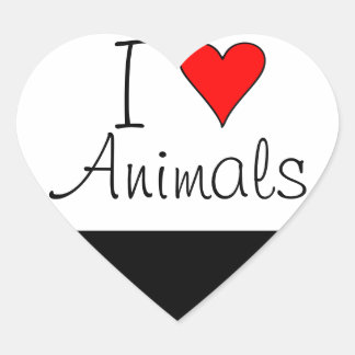 Adesivo Coração Eu coração animais