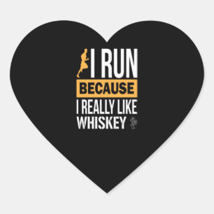 Adesivo Coração Eu Corro Porque Eu Gosto Muito De Whiskey