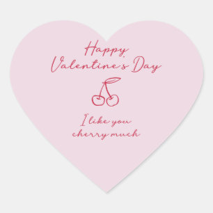 Adesivo Coração Eu gosto de você muito Dia de os namorados rosa