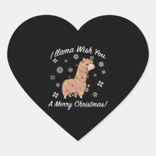 Adesivo Coração Eu Llama Desejo A Você Um Feliz Natal Llama Natal