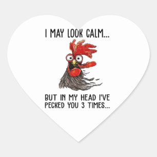 Adesivo Coração Eu posso parecer calmo mas na minha cabeça eu te 