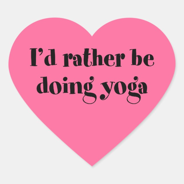 Adesivo Coração Eu Preferencialmente Fazendo Yoga (Frente)